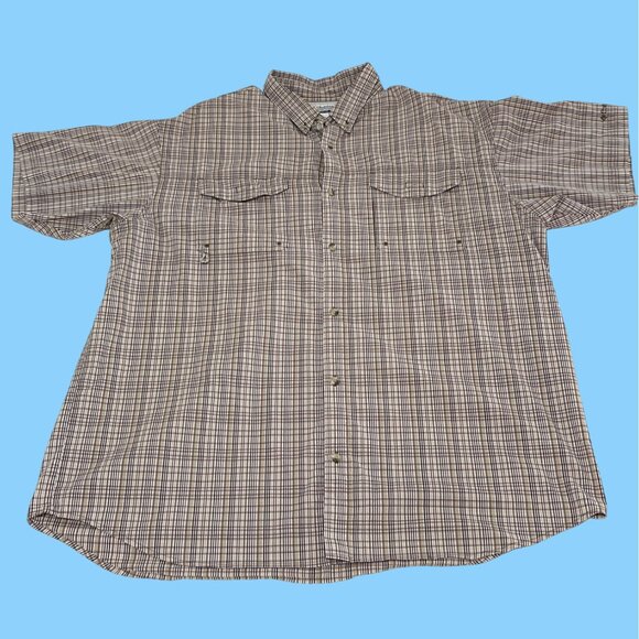 XXL Men's Fishing Outdoor Fishing Hiking Columbia Mesh Vent Short Sleeve Shirt - Picture 14 of 14